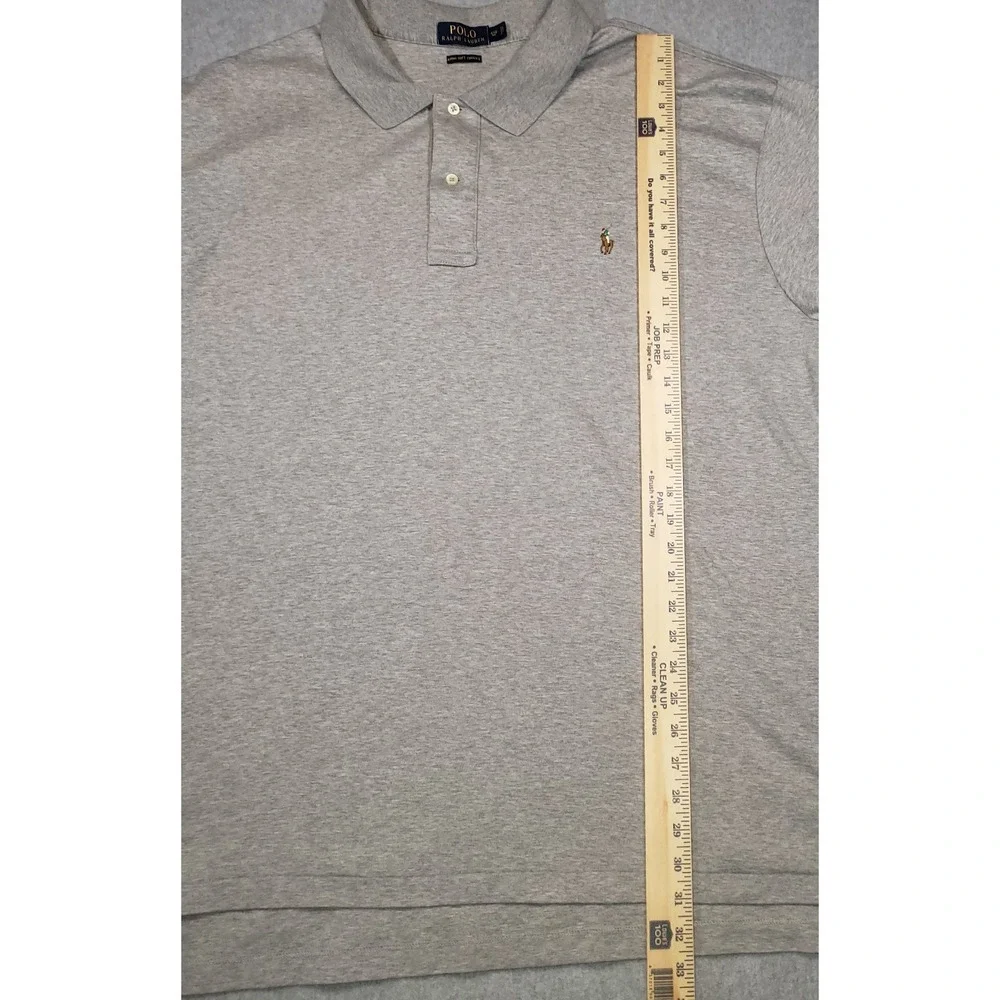 Polo Ralph Lauren Polo Shirt Mens‎ Gray Size 4XB Pima Soft Touch Short Sleeves